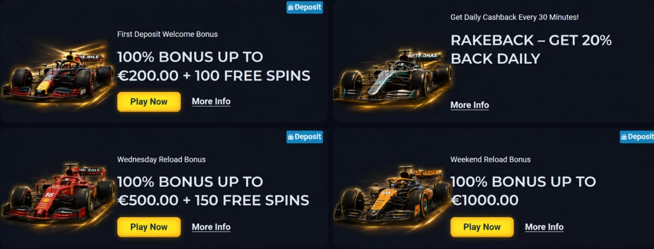 spinformula casino gaming welcome offers